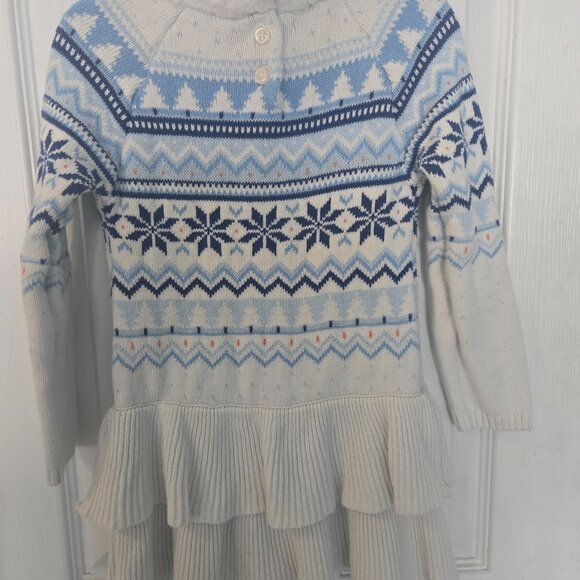 Gymboree Snowflake Fairisle Tiered Sweater Dress  4t - Picture 2 of 5